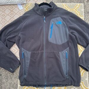 The North Face Men's XL Dark Gray Performance Jacket with Blue Accents